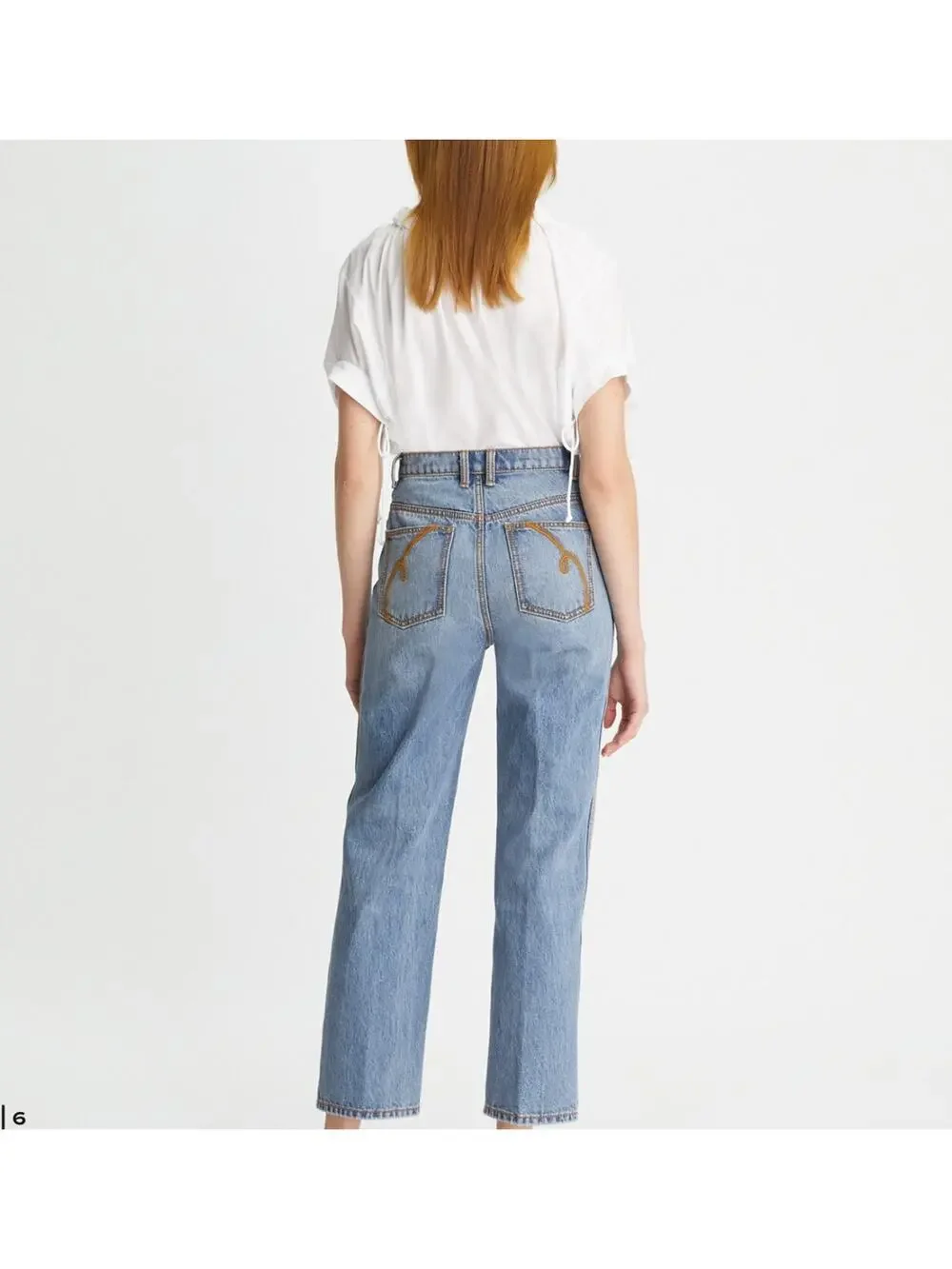 Tory Burch NWT High Rise Straight Jean Vintage Wash 29 $327